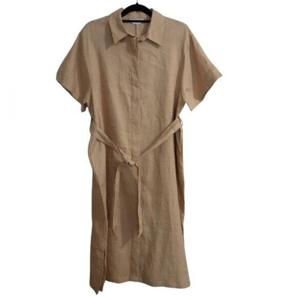 Vintage The primary linen maxi dress khakis button down women 10 vacation casual - Picture 11 of 11